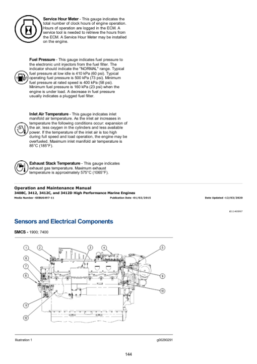 Caterpillar CAT 3412 Marine Engine Service Repair Manual (7HG00001 and up) - Image 2