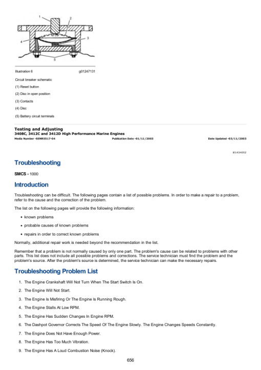 Caterpillar CAT 3412 Marine Engine Service Repair Manual (7HG00001 and up) - Image 5