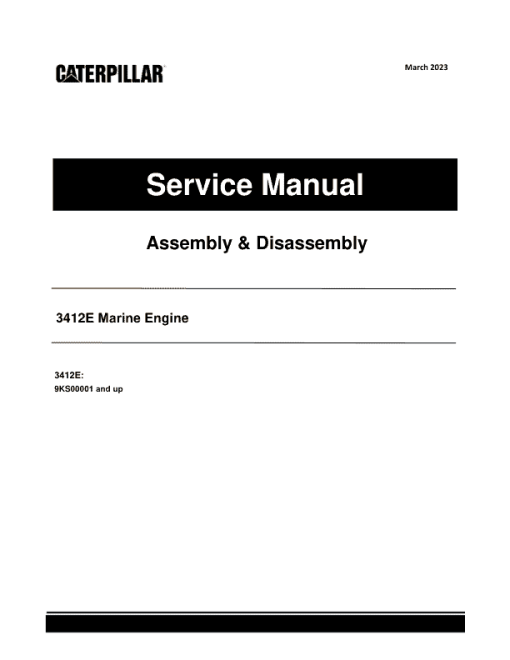 Caterpillar CAT 3412E Marine Engine Service Repair Manual (9KS00001 and up)