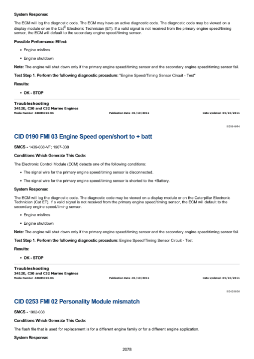 Caterpillar CAT 3412E Marine Engine Service Repair Manual (9KS00001 and up) - Image 4