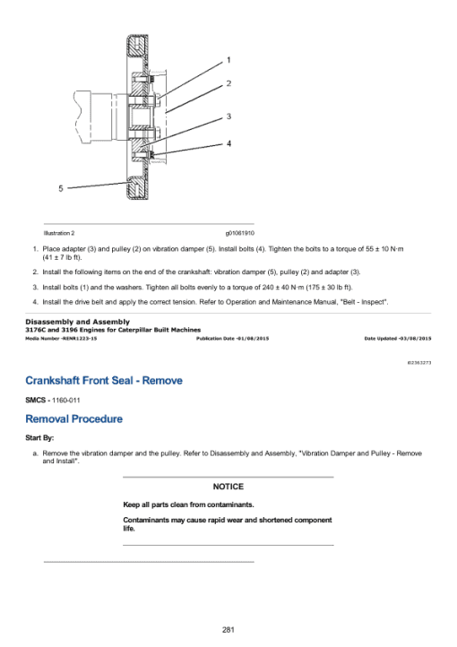 Caterpillar CAT 345B 345B L, 345B LC Excavator Service Repair Manual (2SW00001 and up) - Image 3