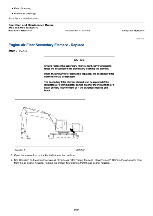 Caterpillar CAT 345D L Excavator Service Repair Manual (EEH00001 and up) - Image 2