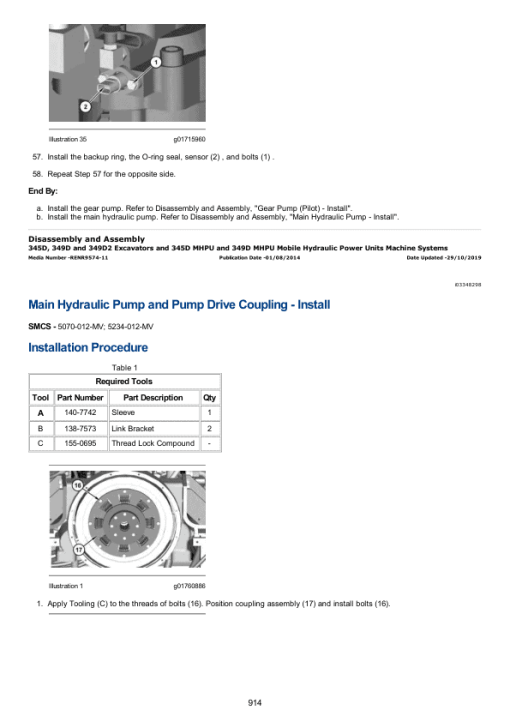 Caterpillar CAT 349E, 349E L Excavator Service Repair Manual (RGH00001 and up) - Image 5