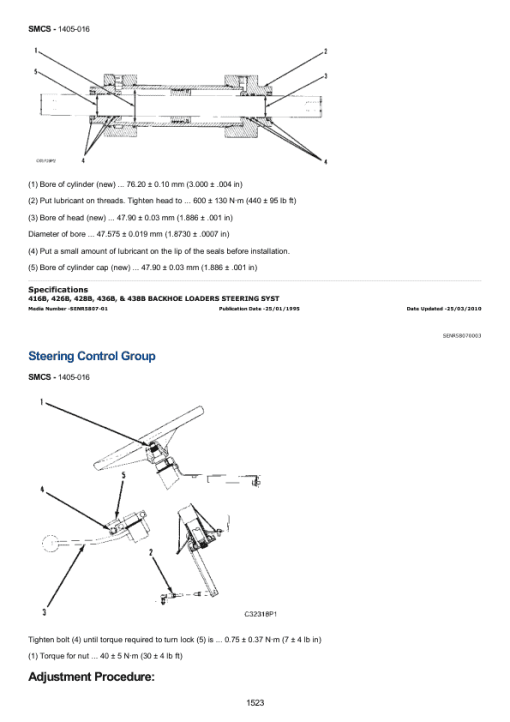 Caterpillar CAT 416B Backhoe Loader Service Repair Manual (8ZK00001 till 05999) - Image 2