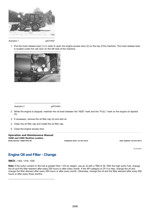 Caterpillar CAT 420D Backhoe Loader Service Repair Manual (FDP07199 till 18399) - Image 4