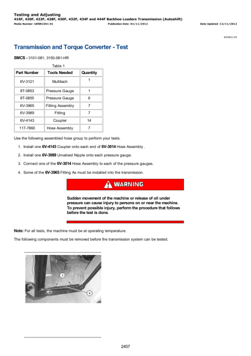 Caterpillar CAT 420F Backhoe Loader Service Repair Manual (SKR00001 and up) - Image 2