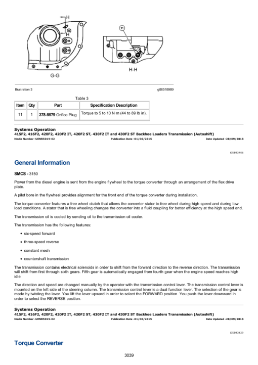 Caterpillar CAT 420F2 Backhoe Loader Service Repair Manual (LYC00001 and up) - Image 4