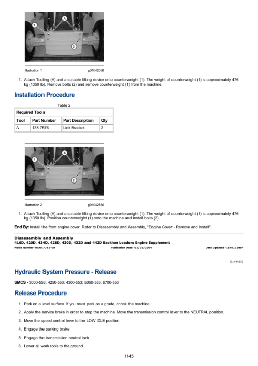 Caterpillar CAT 432E Backhoe Loader Service Repair Manual (RXS00001 and up) - Image 2