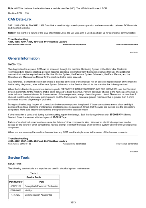 Caterpillar CAT 434E Backhoe Loader Service Repair Manual (SEF00001 and up) - Image 4