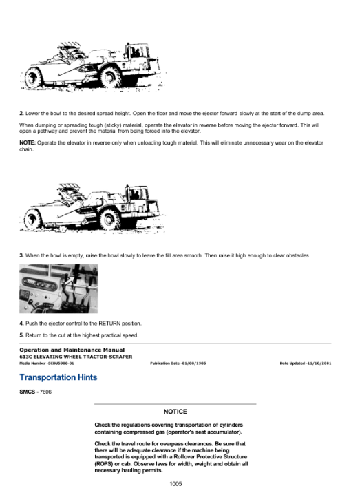 Caterpillar CAT 613C Scraper Service Repair Manual (92X00001 and up) - Image 2