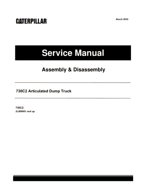 Caterpillar CAT 730C2 Articulated Dump Truck Service Repair Manual (2L800001 and up)