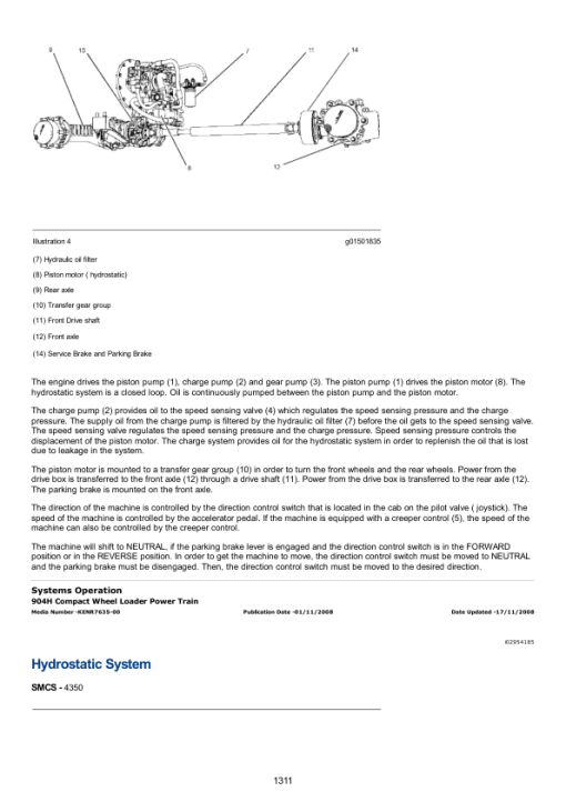 Caterpillar CAT 950H Wheel Loader Service Repair Manual (J5J01501 and up) - Image 2