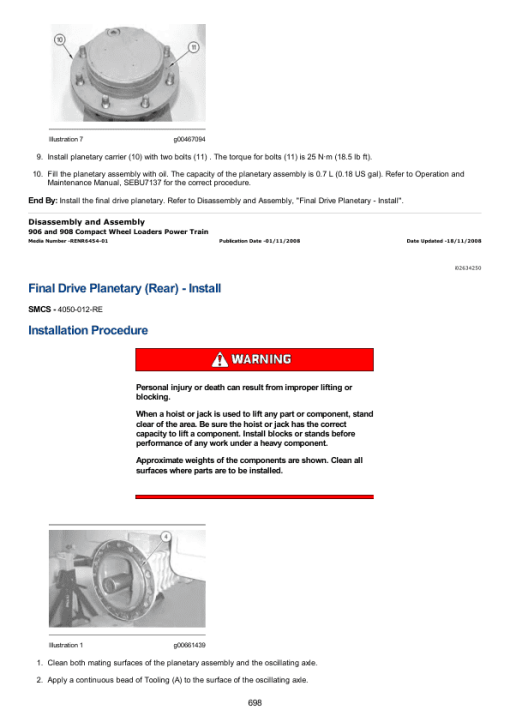 Caterpillar CAT 906 C Wheel Loader Service Repair Manual (MER00001 and up) - Image 5