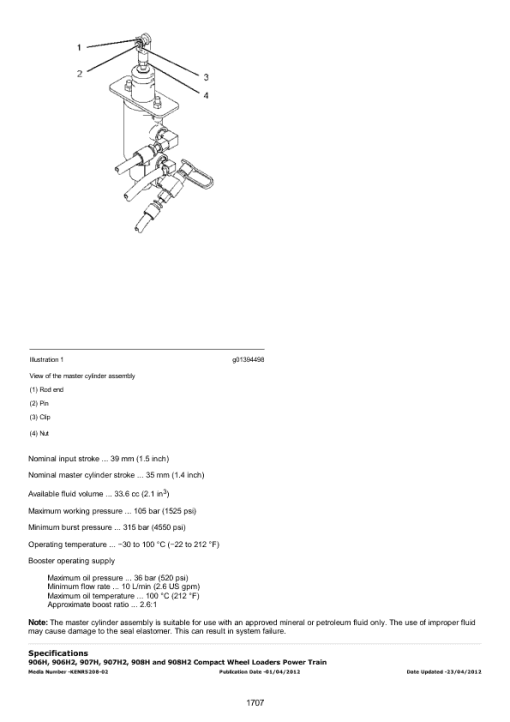 Caterpillar CAT 906H Compact Wheel Loader Service Repair Manual (SDH00001 and up) - Image 2