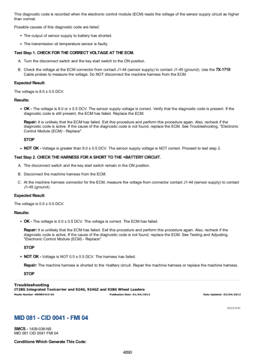 Caterpillar CAT 938G SERIES II Wheel Loader Service Repair Manual (B9Y00001 and up) - Image 4