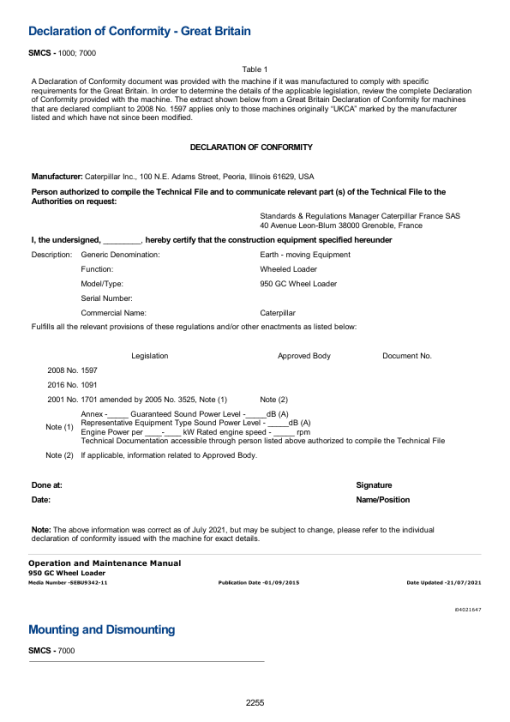 Caterpillar CAT 950GC Wheel Loader Service Repair Manual (M5T00001 and up) - Image 4