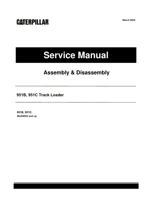 Caterpillar CAT 951B, 951C Track Loader Service Repair Manual (86J04042 and up)