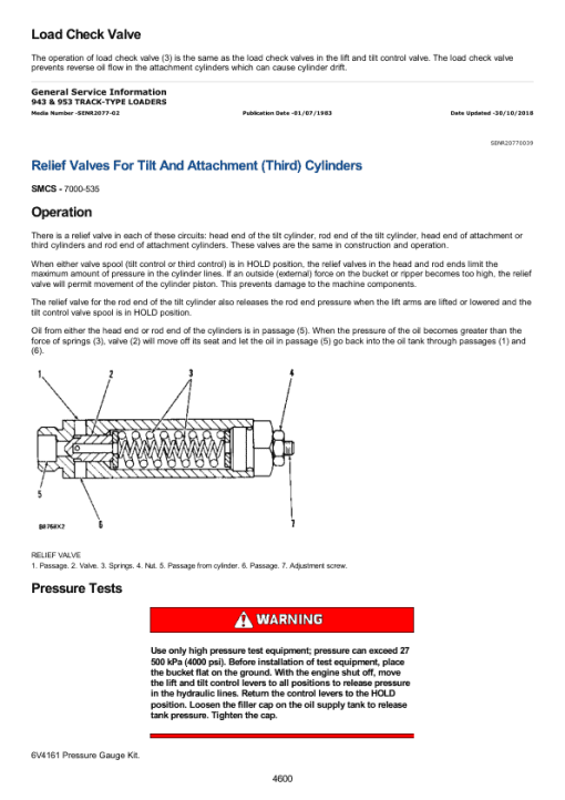 Caterpillar CAT 953 Track Loader Service Repair Manual (44Z00001 and up) - Image 5