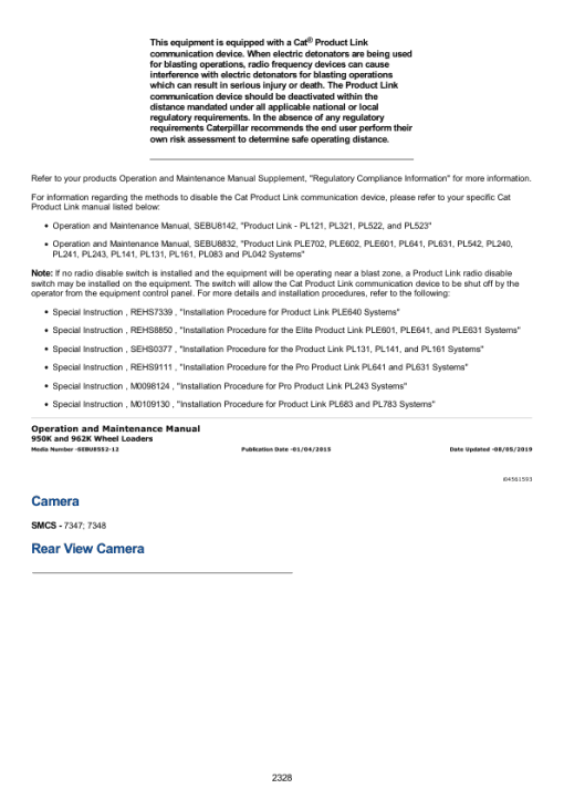 Caterpillar CAT 962L Wheel Loader Service Repair Manual (SXS00001 and up) - Image 2