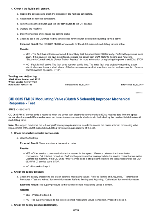 Caterpillar CAT 966G Wheel Loader Service Repair Manual (8XW00347 and up) - Image 5