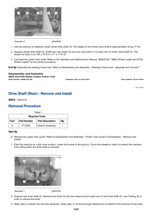 Caterpillar CAT 966G Wheel Loader Service Repair Manual (AAH00001 till 00354) - Image 2