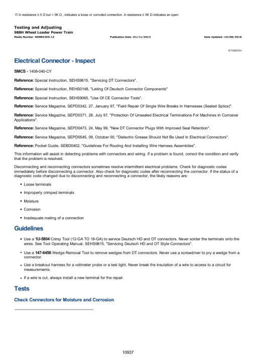 Caterpillar CAT 988H Wheel Loader Service Repair Manual (BXY00001 and up) - Image 2