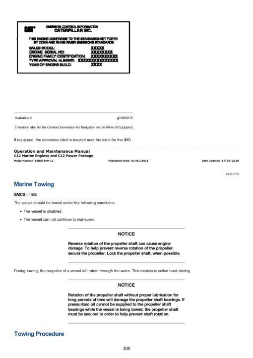 Caterpillar CAT C12 Marine Engine Service Repair Manual (NFL00001 and up) - Image 2