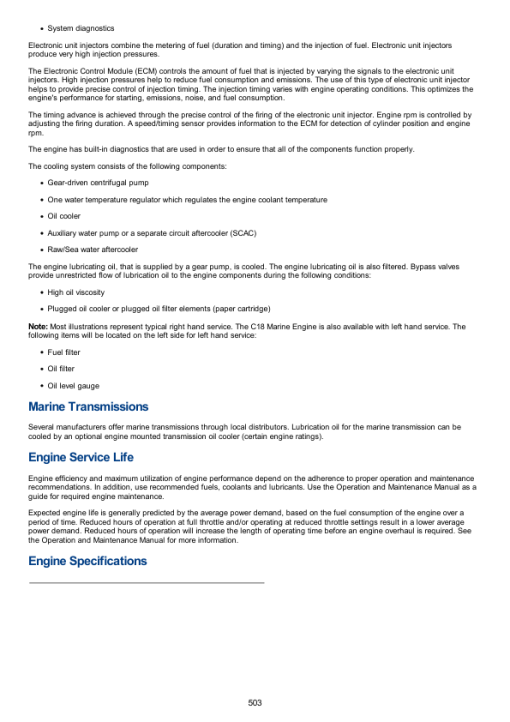 Caterpillar CAT C18 Marine Engine Service Repair Manual (CKH00001 and up) - Image 4