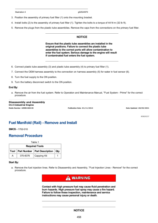 Caterpillar CAT C4.4 Engine Machine Service Repair Manual (E7A00001 and up) - Image 4