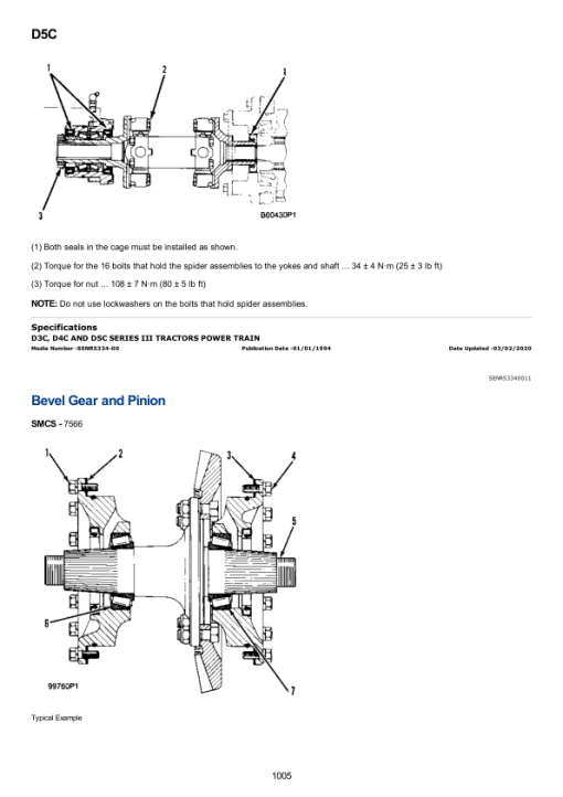 Caterpillar CAT D3C II Track-Type Tractor Service Repair Manual (4HJ00001 and up) - Image 2