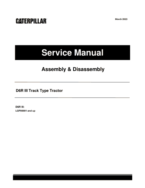 Caterpillar CAT D6R III Track Type Tractor Service Repair Manual (LGP00001 and up)