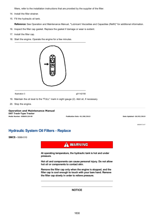 Caterpillar CAT D6T XW PAT Track-Type Tractor Service Repair Manual (WRN00001 and up) - Image 3