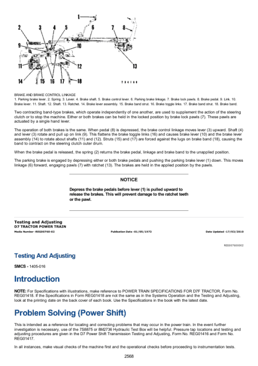 Caterpillar CAT D7F Track Type Tractor Service Repair Manual (93N01175 and up) - Image 3