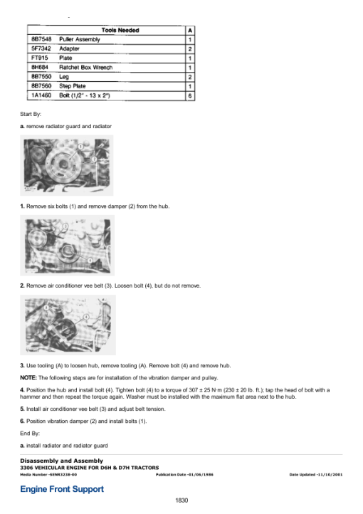 Caterpillar CAT D7H Track Type Tractor Service Repair Manual (79Z00001 till 03999) - Image 2