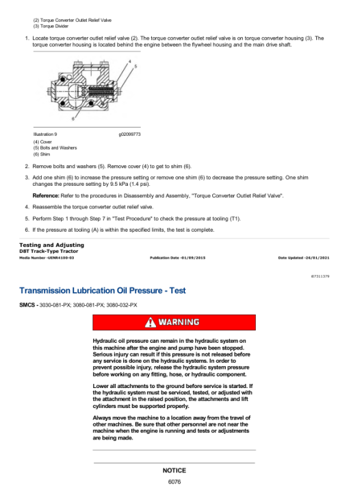 Caterpillar CAT D8T Track Type Tractor Dozer Bulldozer Service Repair Manual (AW400001 and up) - Image 4