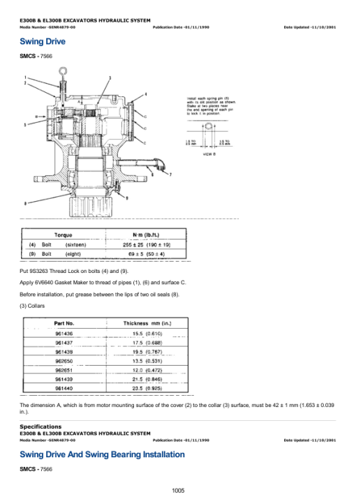 Caterpillar CAT E300B Excavator Service Repair Manual (1WJ00001 and up) - Image 2