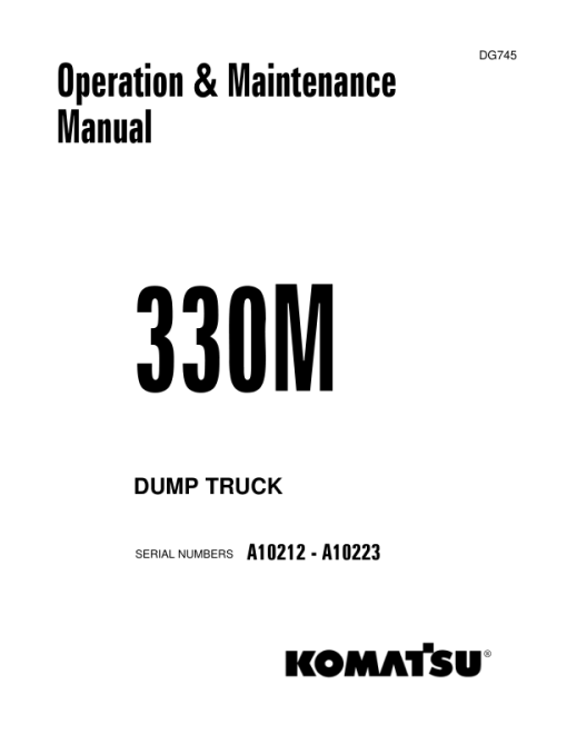 Komatsu 330M Haulpak Dump Truck Service Repair Manual - Image 5