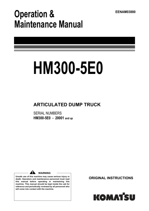 Komatsu HM300-5E0 Dump Truck Service Repair Manual - Image 2