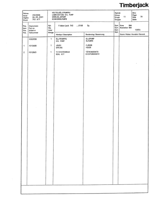 Timberjack 745 Harvesting Heads (SN 7450011- ) Parts Catalog Manual - Image 2