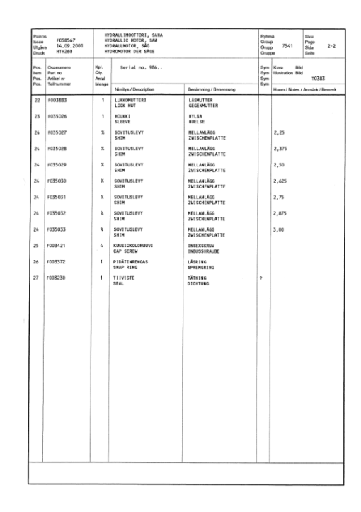 Watatah HTH260 Harvesting Heads (SN 37135-) Parts Catalog Manual - Image 4