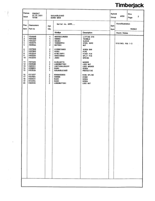 Timberjack 1010B Forwarders (SN WC1010X006099-) Parts Catalog Manual - F062047 - Image 4