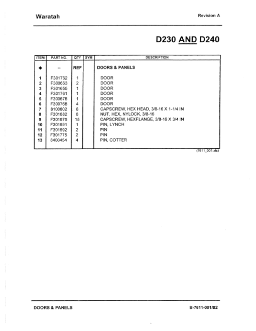 Timberjack D230, D240 Delimbers (SN 90CF1001-) Parts Catalog Manual - F307047 - Image 2