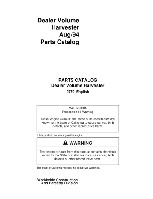 Timberjack T25, C90 Harvester Parts Catalog Manual