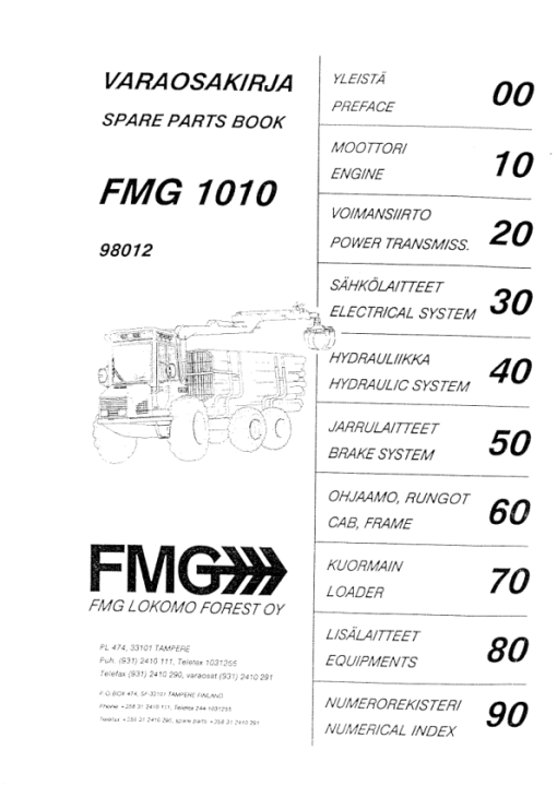 John Deere 1010 Forwarders (SN 10101300–10101457) Parts Catalog Manual - F98012E