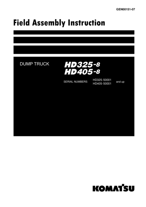 Komatsu HD325-8, HD405-8 Dump Truck Service Repair Manual - Image 2