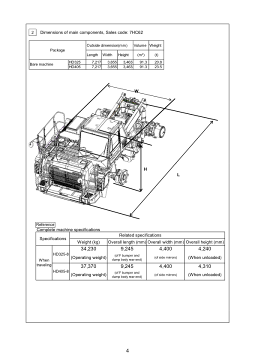 Komatsu HD325-8, HD405-8 Dump Truck Service Repair Manual - Image 3