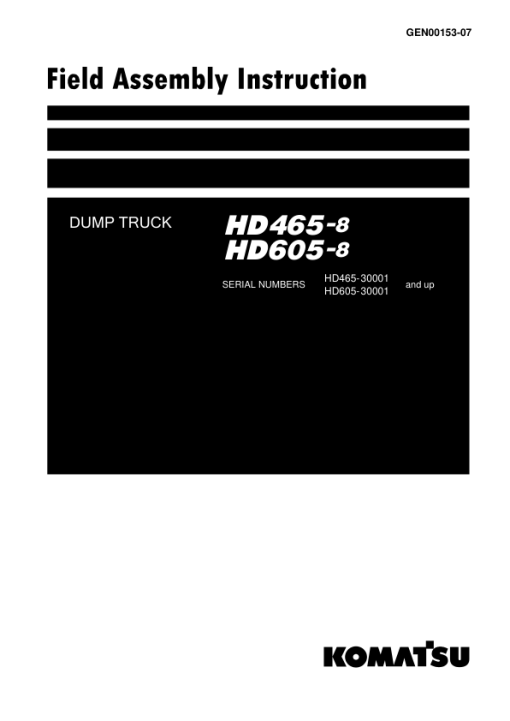 Komatsu HD465-8, HD605-8 Dump Truck Service Repair Manual - Image 3