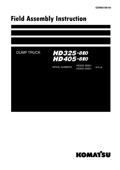 Komatsu HD325-8E0, HD405-8E0 Dump Truck Service Repair Manual - Image 3