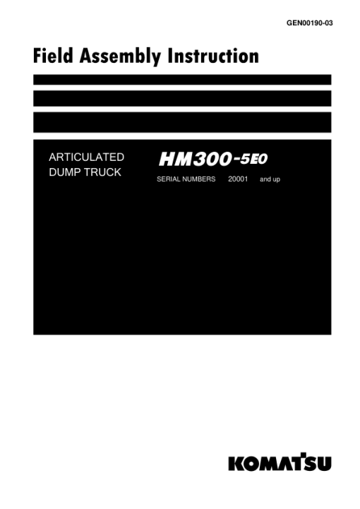 Komatsu HM300-5E0 Dump Truck Service Repair Manual - Image 5