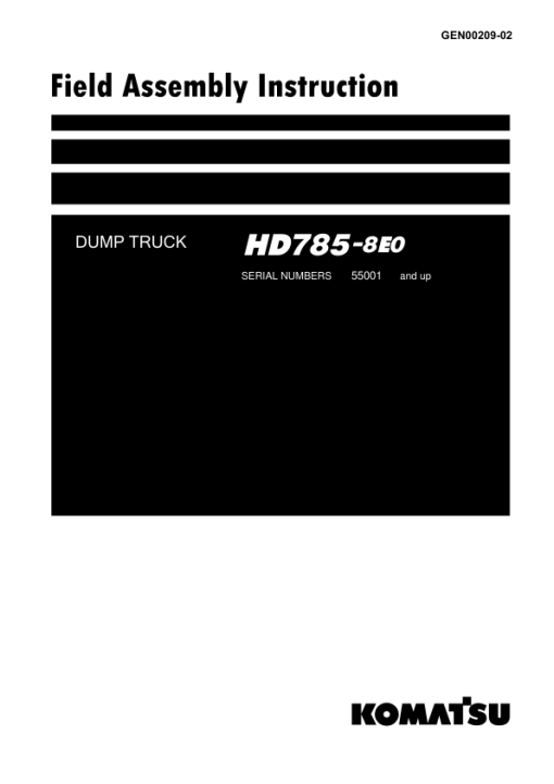 Komatsu HD785-8E0 Dump Truck Service Repair Manual - Image 3